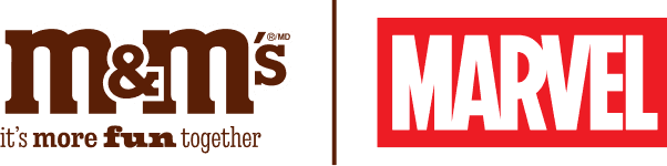 M&M and Marvel Logos