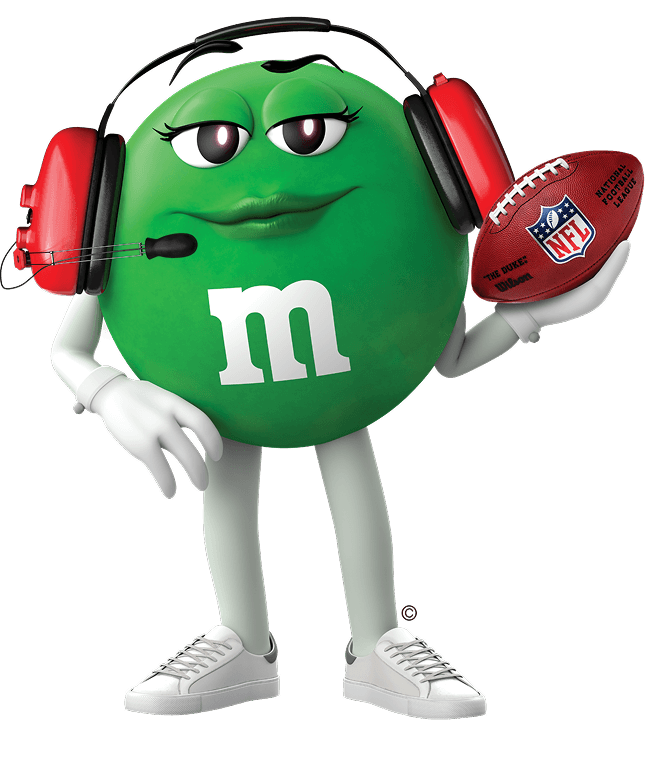 A green M&M'S