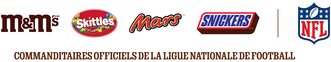 Logos des sponsors avec la mention « commanditaires officiels de la ligue nationale de football » en dessous